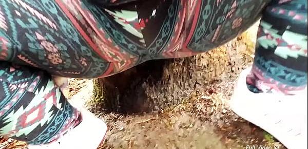  Pissing outside! Come watch LilKiwwiMonster wet her panties and pee in the dirt!